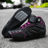 MJ MOTO New Brand Motorcycle Shoes Men/Women Pink/Black Motocross Boots Breathable Bike Shoe Self-Locking Ultralight Athletic