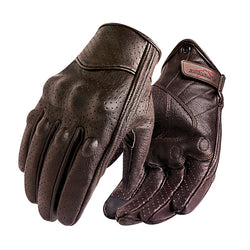 Perforated Leather Motorcycle Gloves