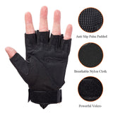 High-Quality Fingerless Motorcycle Gloves With Hard Knuckle Protectors
