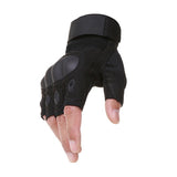 High-Quality Fingerless Motorcycle Gloves With Hard Knuckle Protectors