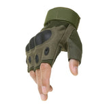 High-Quality Fingerless Motorcycle Gloves With Hard Knuckle Protectors