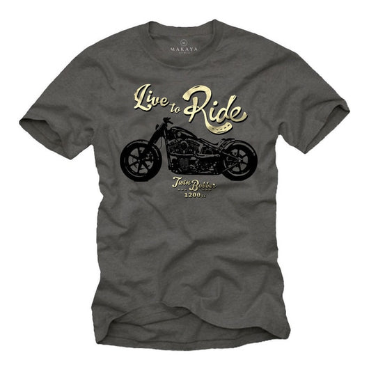 Hot sale Fashion T shirt Motorrad Herren T-Shirt mit Custom Twin Bobber - Live to Ride Biker Manner Shirt Tee shirt