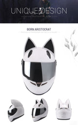 Women Motorcycle Helmet Cat Fashion - Pride Armour