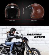 Retro Style Open Face Motorcycle Helmet - DOT Certified - Pride Armor
