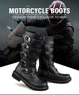 Motorcycle PU Leather Rock Mid-calf Buckle Punk Martin Boots 983 - Pride Armour