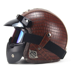 Retro Style Open Face Motorcycle Helmet - DOT Certified - Pride Armour