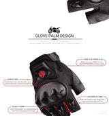 Motorcross Off-Road Racing Gloves Moto Half Finger MC29D - Pride Armour