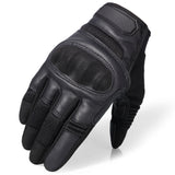 Leather Hard Knuckle Full Finger Motorcycle Gloves Protective Gear - Pride Armour
